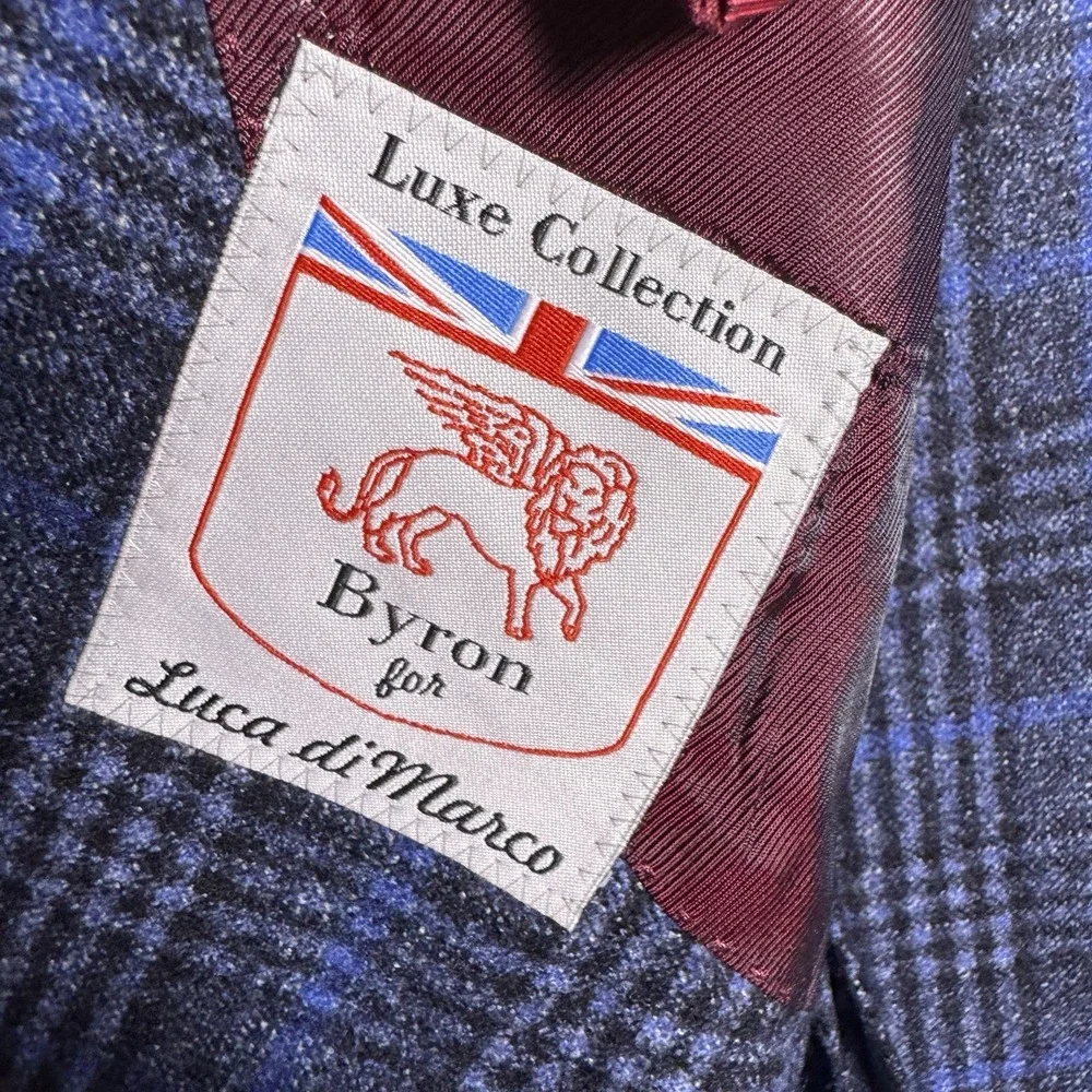 Byron Sport Coat Mens 48R Luca Di Marco Glen Unstructured Wool Luxe Kensington